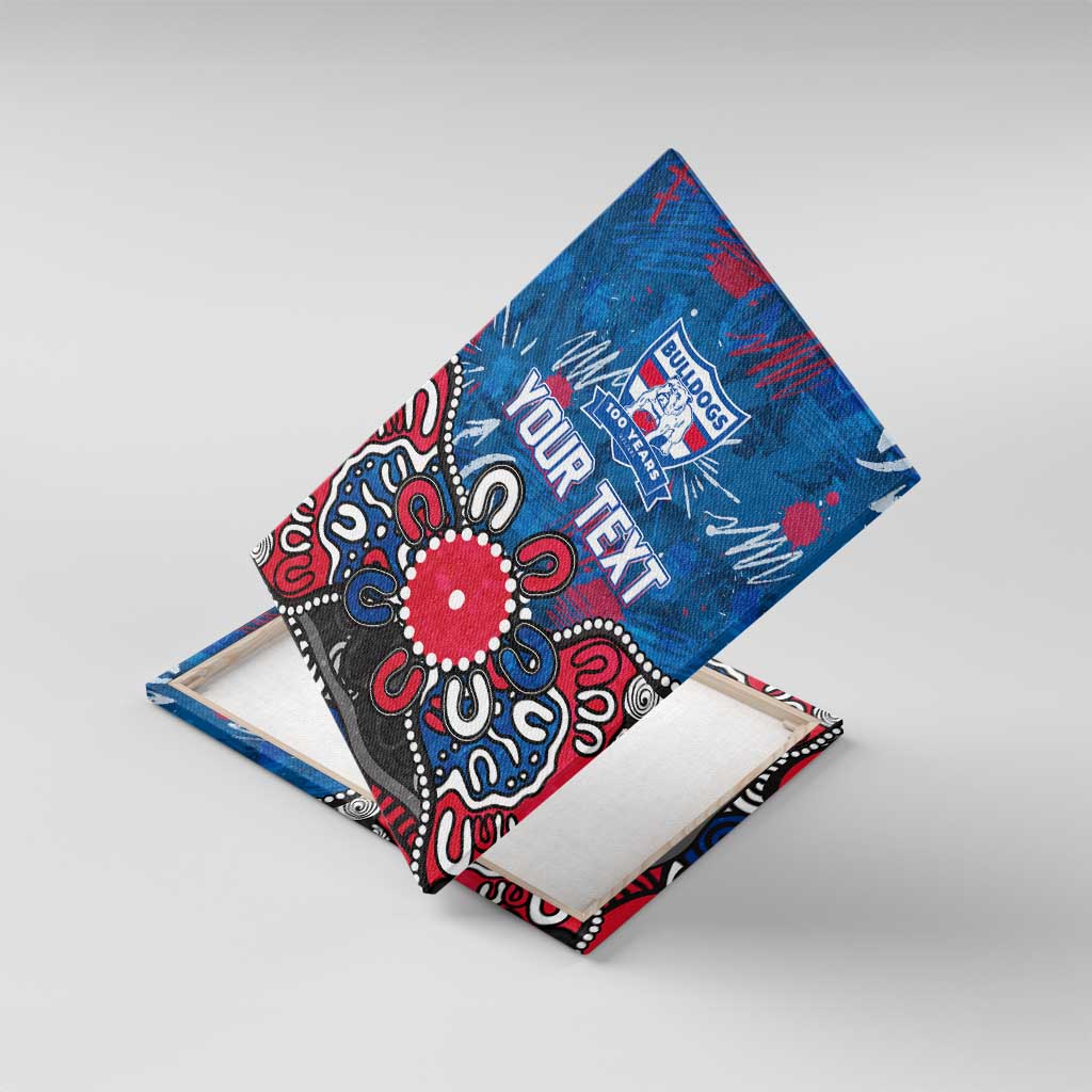 Personalized Western Bulldogs 100 Years Anniversary Canvas Wall Art Aboriginal Dot Painting Graffiti Style