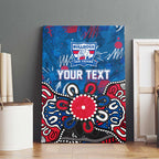 Personalized Western Bulldogs 100 Years Anniversary Canvas Wall Art Aboriginal Dot Painting Graffiti Style