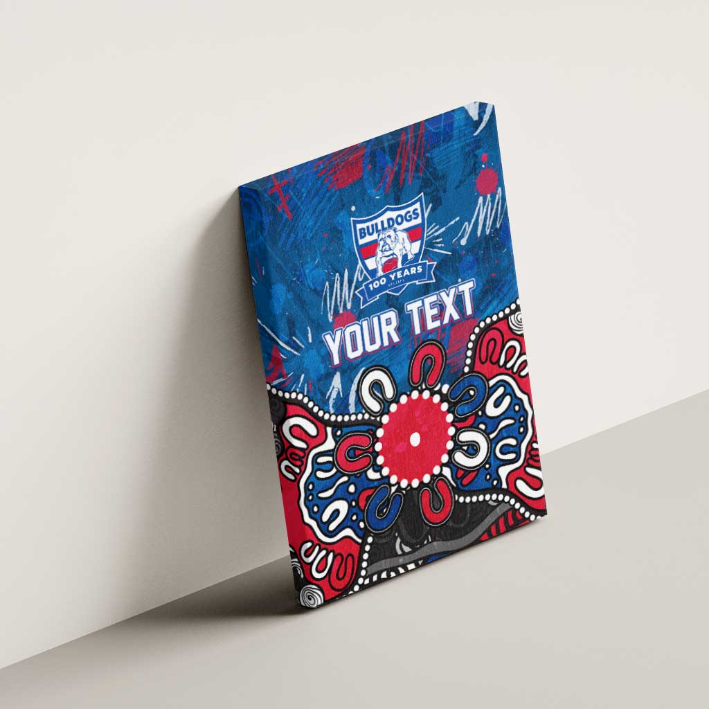 Personalized Western Bulldogs 100 Years Anniversary Canvas Wall Art Aboriginal Dot Painting Graffiti Style