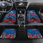 Personalized Western Bulldogs 100 Years Anniversary Car Mats Aboriginal Dot Painting Graffiti Style