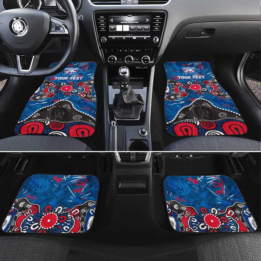 Personalized Western Bulldogs 100 Years Anniversary Car Mats Aboriginal Dot Painting Graffiti Style