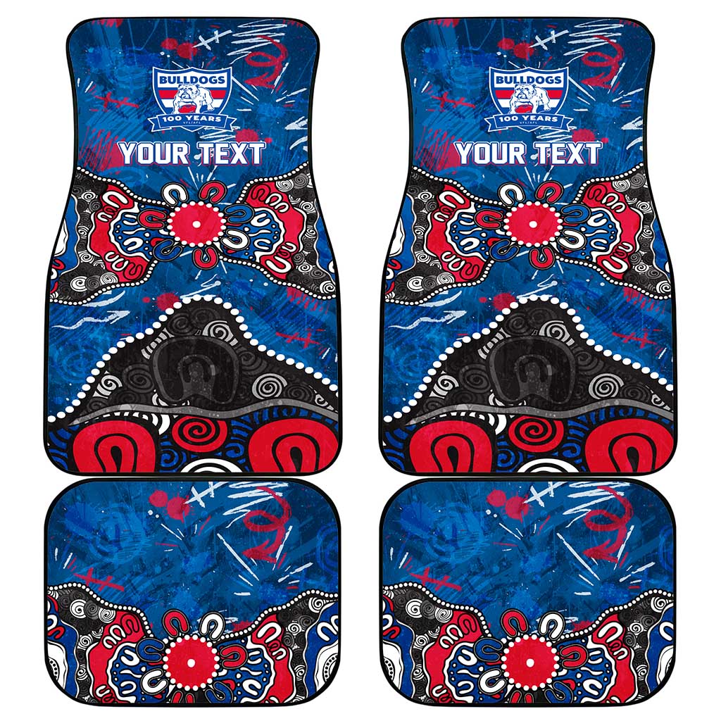 Personalized Western Bulldogs 100 Years Anniversary Car Mats Aboriginal Dot Painting Graffiti Style