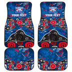 Personalized Western Bulldogs 100 Years Anniversary Car Mats Aboriginal Dot Painting Graffiti Style