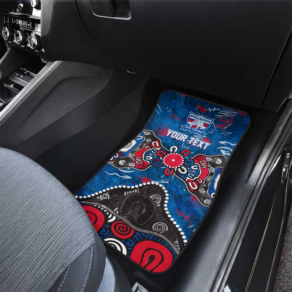 Personalized Western Bulldogs 100 Years Anniversary Car Mats Aboriginal Dot Painting Graffiti Style