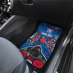 Personalized Western Bulldogs 100 Years Anniversary Car Mats Aboriginal Dot Painting Graffiti Style
