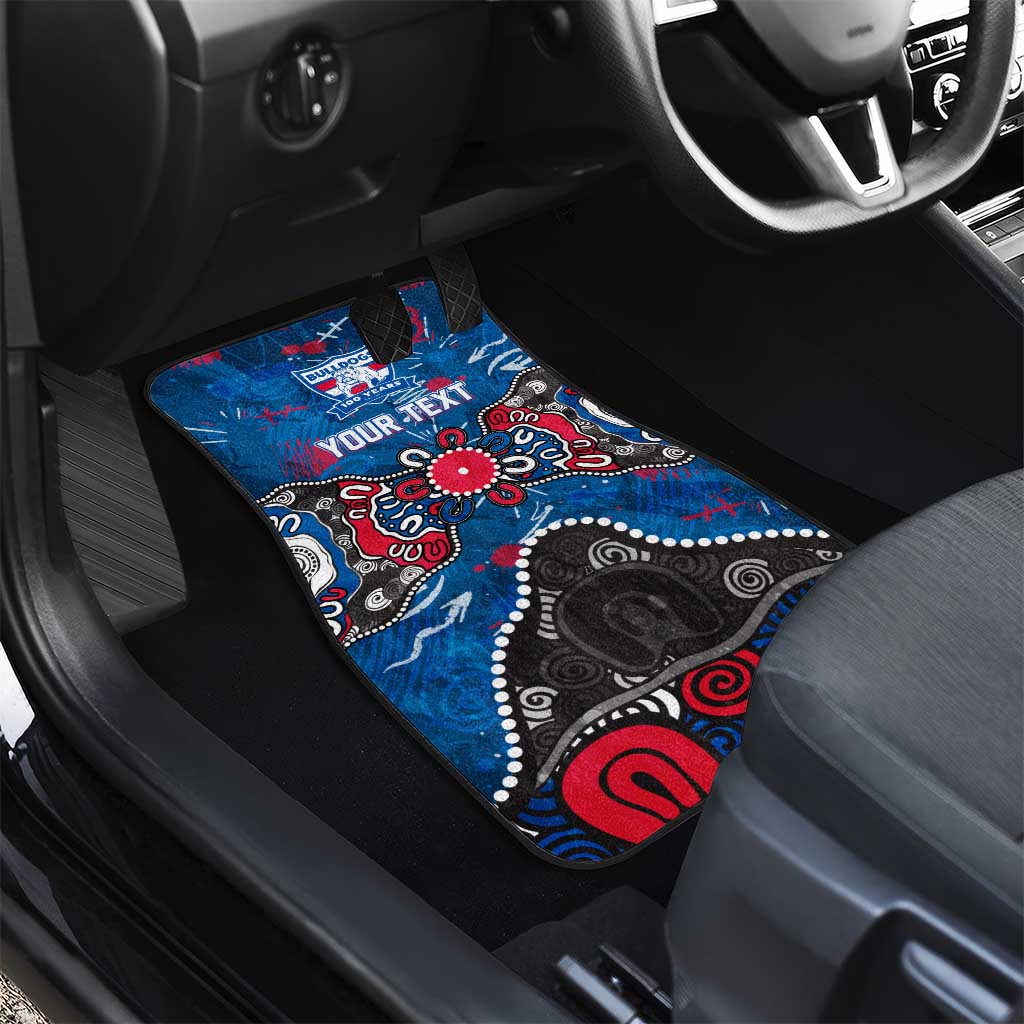 Personalized Western Bulldogs 100 Years Anniversary Car Mats Aboriginal Dot Painting Graffiti Style