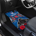 Personalized Western Bulldogs 100 Years Anniversary Car Mats Aboriginal Dot Painting Graffiti Style