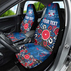 Personalized Western Bulldogs 100 Years Anniversary Car Seat Cover Aboriginal Dot Painting Graffiti Style