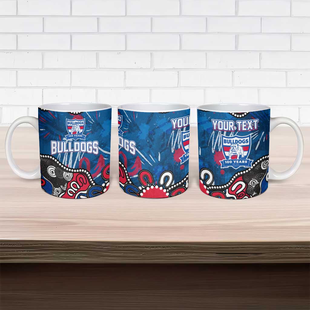 Personalized Western Bulldogs 100 Years Anniversary Ceramic Mug Aboriginal Dot Painting Graffiti Style