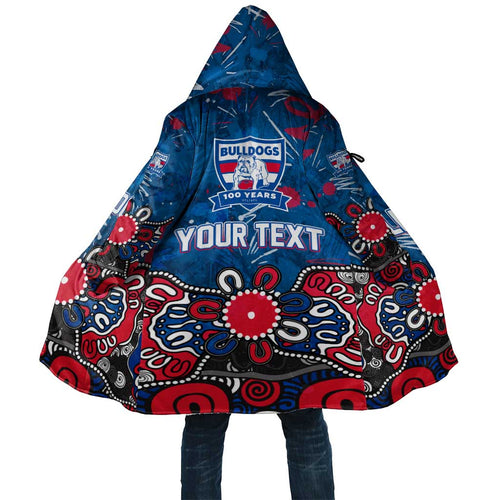Personalized Western Bulldogs 100 Years Anniversary Cloak Aboriginal Dot Painting Graffiti Style