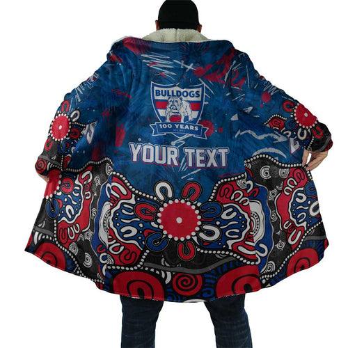 Personalized Western Bulldogs 100 Years Anniversary Cloak Aboriginal Dot Painting Graffiti Style