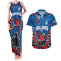 Personalized Western Bulldogs 100 Years Anniversary Couples Matching Tank Maxi Dress and Hawaiian Shirt Aboriginal Dot Painting Graffiti Style