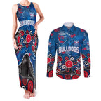 Personalized Western Bulldogs 100 Years Anniversary Couples Matching Tank Maxi Dress and Long Sleeve Button Shirt Aboriginal Dot Painting Graffiti Style