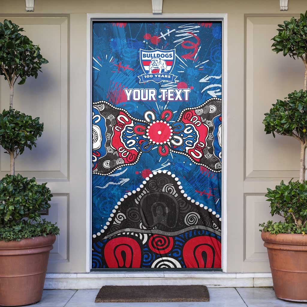Personalized Western Bulldogs 100 Years Anniversary Door Cover Aboriginal Dot Painting Graffiti Style