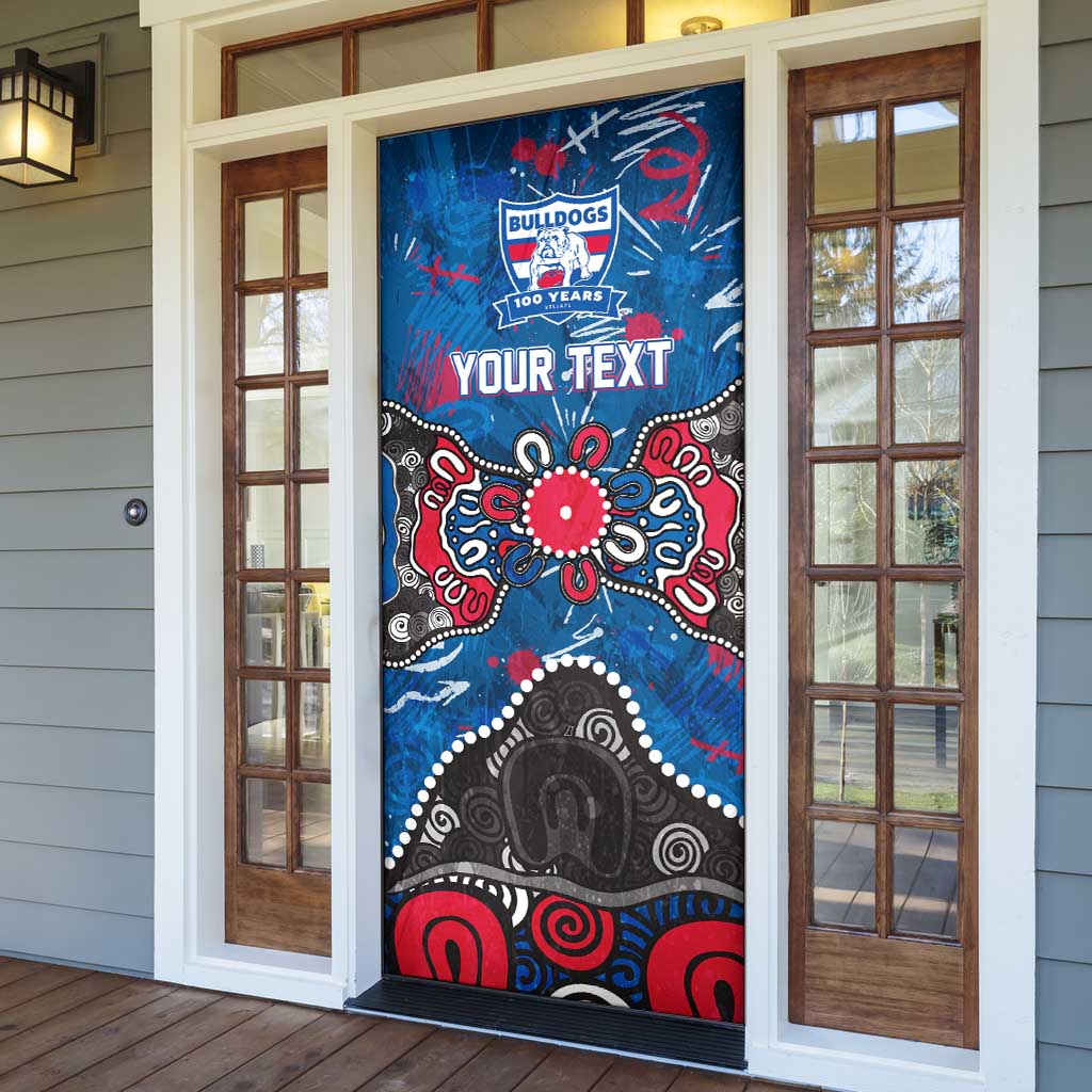 Personalized Western Bulldogs 100 Years Anniversary Door Cover Aboriginal Dot Painting Graffiti Style