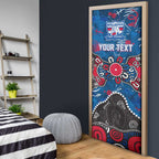 Personalized Western Bulldogs 100 Years Anniversary Door Cover Aboriginal Dot Painting Graffiti Style