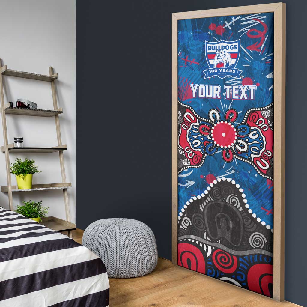 Personalized Western Bulldogs 100 Years Anniversary Door Cover Aboriginal Dot Painting Graffiti Style