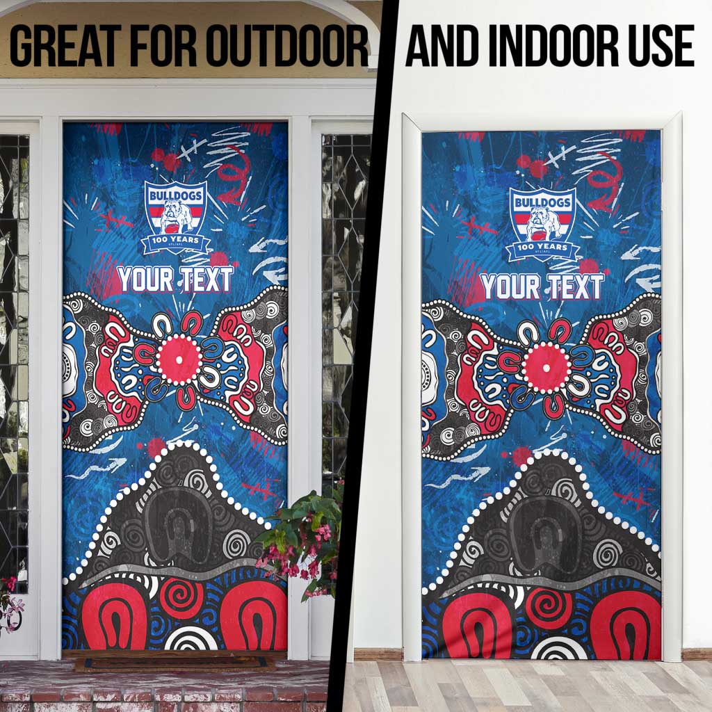 Personalized Western Bulldogs 100 Years Anniversary Door Cover Aboriginal Dot Painting Graffiti Style