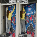 Personalized Western Bulldogs 100 Years Anniversary Door Cover Aboriginal Dot Painting Graffiti Style