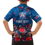Personalized Western Bulldogs 100 Years Anniversary Family Matching Mermaid Dress and Hawaiian Shirt Aboriginal Dot Painting Graffiti Style