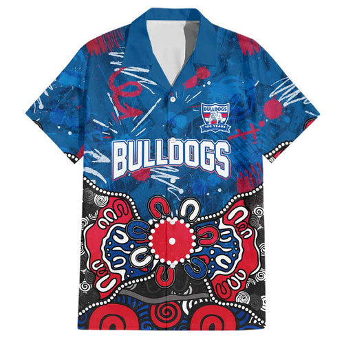 Personalized Western Bulldogs 100 Years Anniversary Family Matching Mermaid Dress and Hawaiian Shirt Aboriginal Dot Painting Graffiti Style