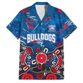 Personalized Western Bulldogs 100 Years Anniversary Family Matching Summer Maxi Dress and Hawaiian Shirt Aboriginal Dot Painting Graffiti Style