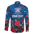 Personalized Western Bulldogs 100 Years Anniversary Family Matching Summer Maxi Dress and Hawaiian Shirt Aboriginal Dot Painting Graffiti Style