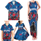 Personalized Western Bulldogs 100 Years Anniversary Family Matching Tank Maxi Dress and Hawaiian Shirt Aboriginal Dot Painting Graffiti Style