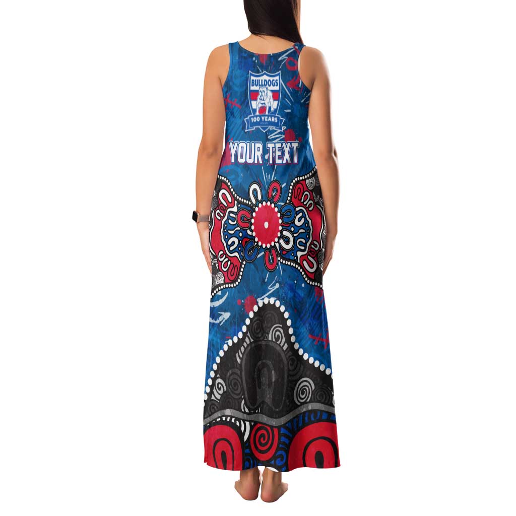 Personalized Western Bulldogs 100 Years Anniversary Family Matching Tank Maxi Dress and Hawaiian Shirt Aboriginal Dot Painting Graffiti Style