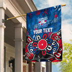 Personalized Western Bulldogs 100 Years Anniversary Garden Flag Aboriginal Dot Painting Graffiti Style