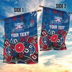 Personalized Western Bulldogs 100 Years Anniversary Garden Flag Aboriginal Dot Painting Graffiti Style