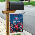 Personalized Western Bulldogs 100 Years Anniversary Garden Flag Aboriginal Dot Painting Graffiti Style