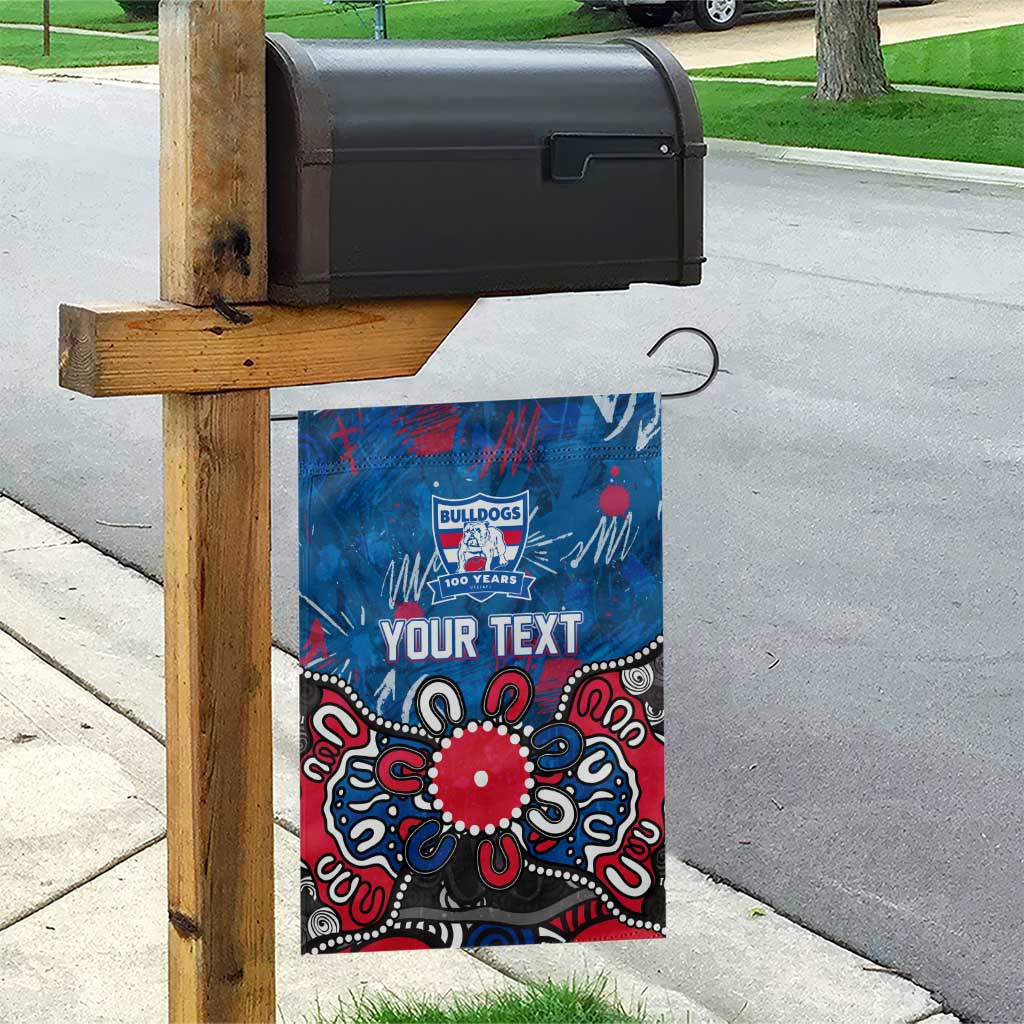 Personalized Western Bulldogs 100 Years Anniversary Garden Flag Aboriginal Dot Painting Graffiti Style