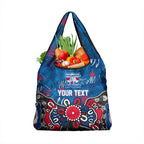 Personalized Western Bulldogs 100 Years Anniversary Grocery Bag Aboriginal Dot Painting Graffiti Style