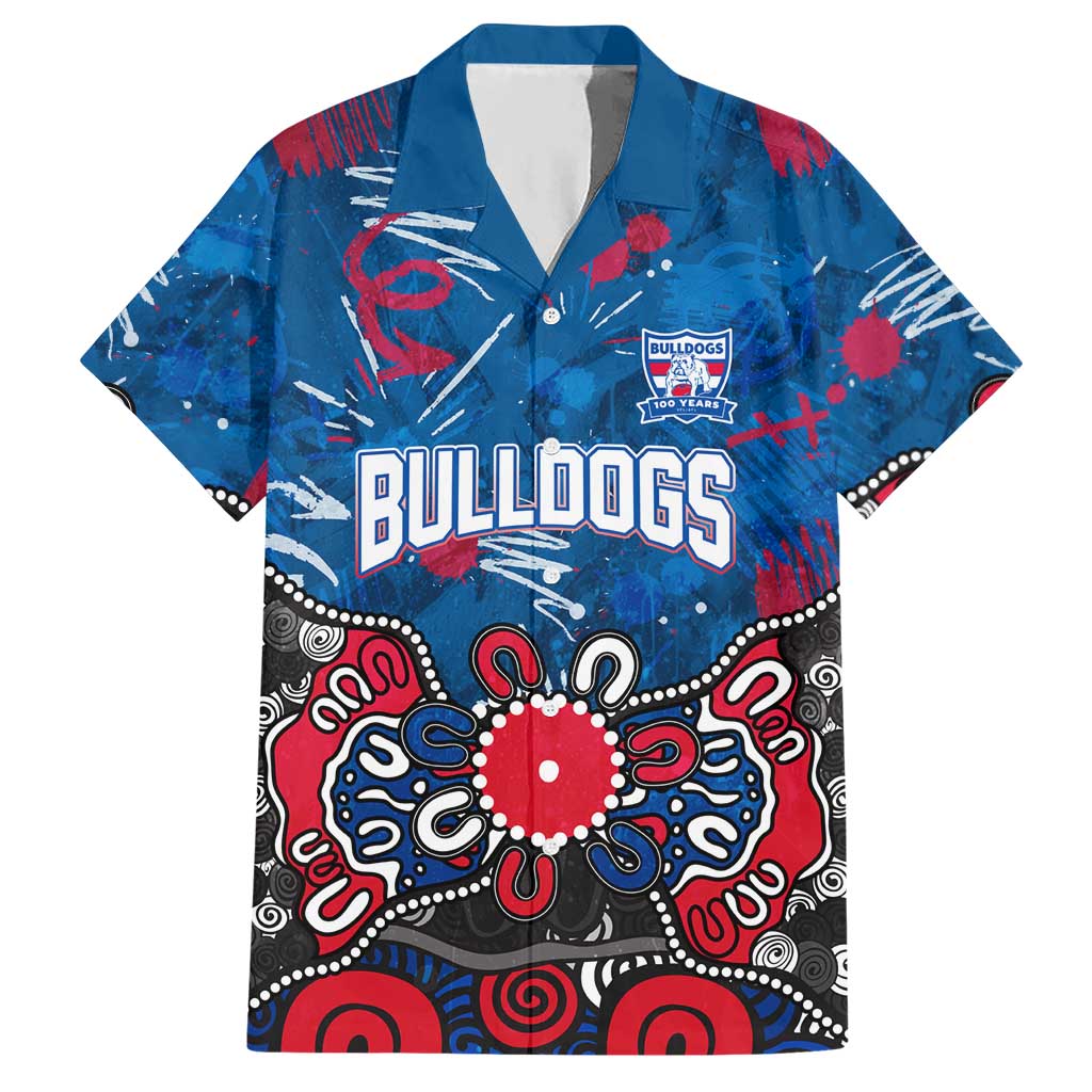 Personalized Western Bulldogs 100 Years Anniversary Hawaiian Shirt Aboriginal Dot Painting Graffiti Style