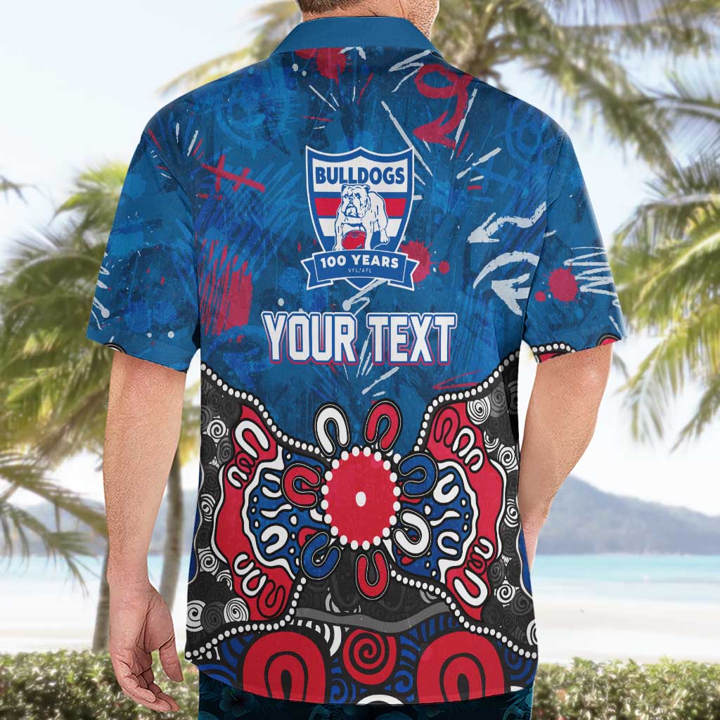 Personalized Western Bulldogs 100 Years Anniversary Hawaiian Shirt Aboriginal Dot Painting Graffiti Style
