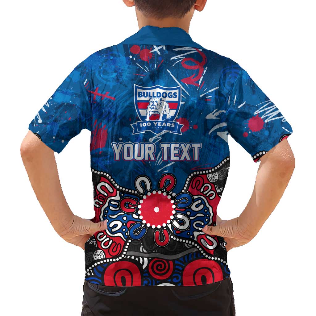 Personalized Western Bulldogs 100 Years Anniversary Hawaiian Shirt Aboriginal Dot Painting Graffiti Style