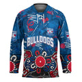 Personalized Western Bulldogs 100 Years Anniversary Hockey Jersey Aboriginal Dot Painting Graffiti Style