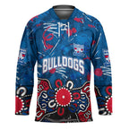 Personalized Western Bulldogs 100 Years Anniversary Hockey Jersey Aboriginal Dot Painting Graffiti Style