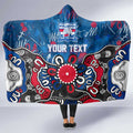 Personalized Western Bulldogs 100 Years Anniversary Hooded Blanket Aboriginal Dot Painting Graffiti Style