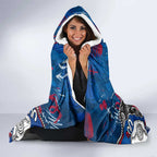 Personalized Western Bulldogs 100 Years Anniversary Hooded Blanket Aboriginal Dot Painting Graffiti Style