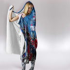 Personalized Western Bulldogs 100 Years Anniversary Hooded Blanket Aboriginal Dot Painting Graffiti Style