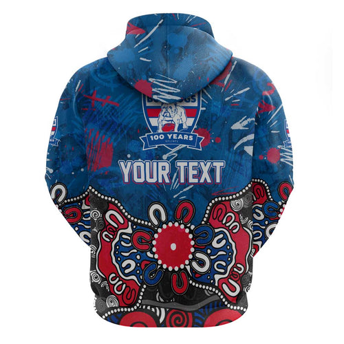 Personalized Western Bulldogs 100 Years Anniversary Hoodie Aboriginal Dot Painting Graffiti Style