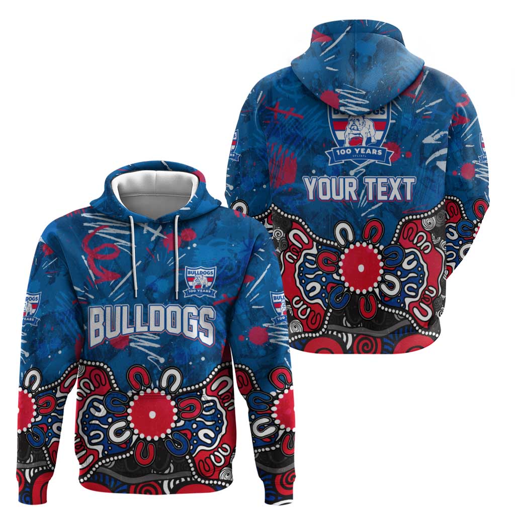 Personalized Western Bulldogs 100 Years Anniversary Hoodie Aboriginal Dot Painting Graffiti Style