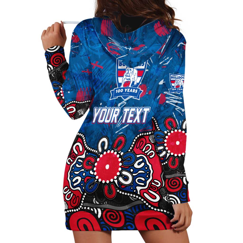 Personalized Western Bulldogs 100 Years Anniversary Hoodie Dress Aboriginal Dot Painting Graffiti Style