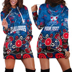 Personalized Western Bulldogs 100 Years Anniversary Hoodie Dress Aboriginal Dot Painting Graffiti Style