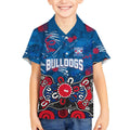 Personalized Western Bulldogs 100 Years Anniversary Kid Hawaiian Shirt Aboriginal Dot Painting Graffiti Style