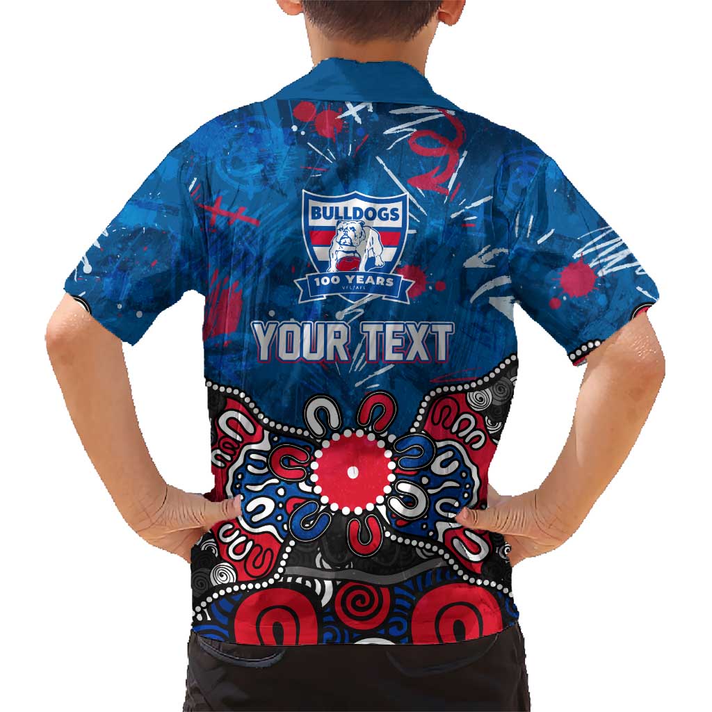 Personalized Western Bulldogs 100 Years Anniversary Kid Hawaiian Shirt Aboriginal Dot Painting Graffiti Style