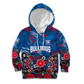 Personalized Western Bulldogs 100 Years Anniversary Kid Hoodie Aboriginal Dot Painting Graffiti Style