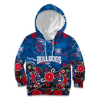 Personalized Western Bulldogs 100 Years Anniversary Kid Hoodie Aboriginal Dot Painting Graffiti Style